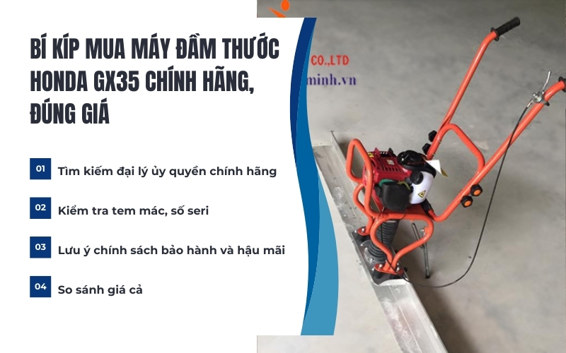 Bí kíp mua máy đầm thước Honda GX35 chính hãng, đúng giá